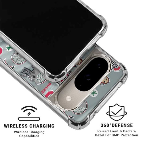 Ohio State University Pattern Google Pixel 10 Clear Case